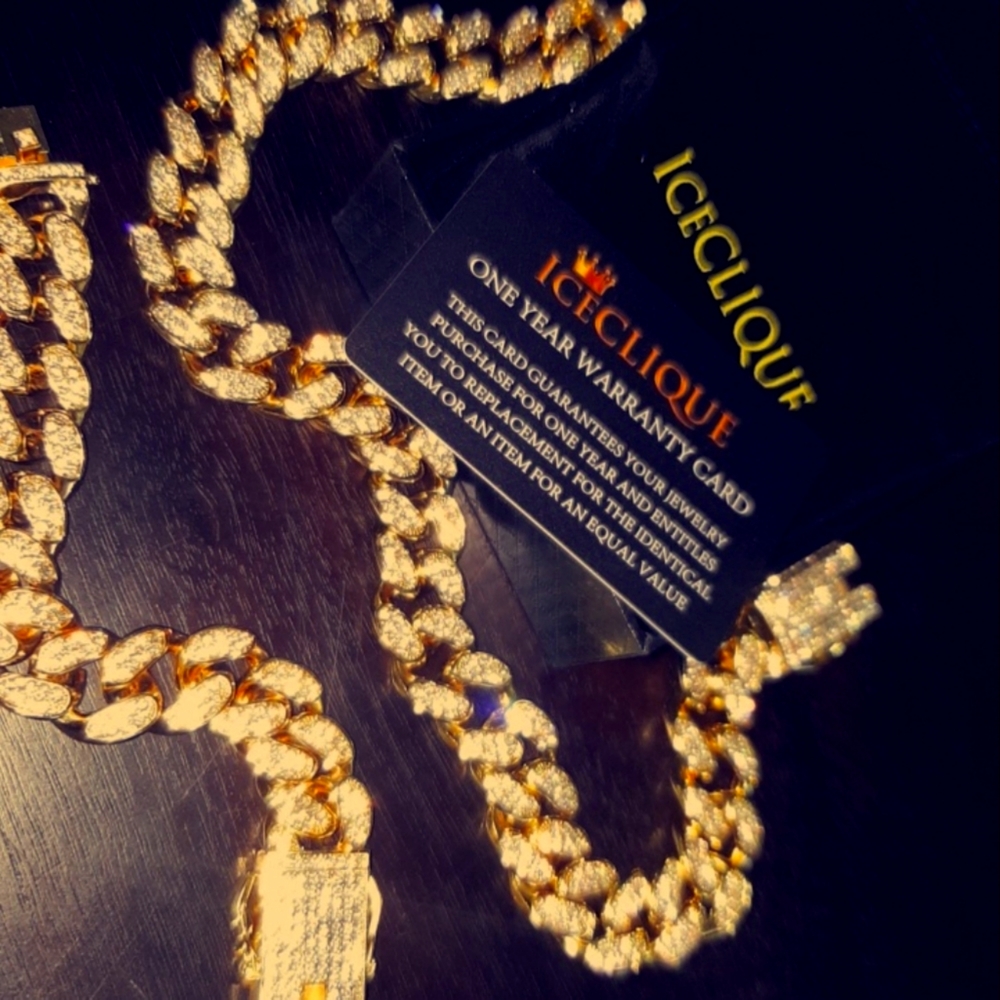 24k Cuban link chain & bracelet